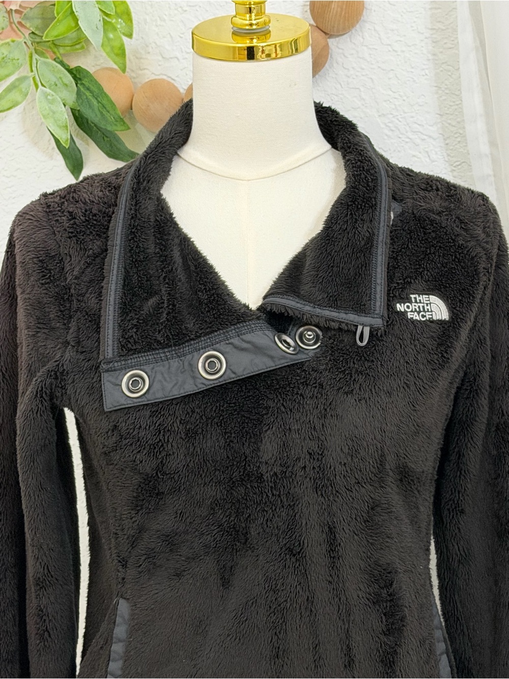 The North Face Mossbud Asymmetrical Snap Neck Fleece Pullover Size XS WORN ONCE - Picture 3 of 12
